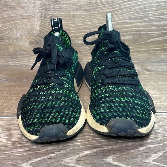 Adidas NMD R1 Primeknit Mens Size 5/Women’s Sz 6 Stealth Pack Noble Green Shoes - Picture 2 of 14